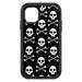 DistinctInk Custom SKIN / DECAL compatible with OtterBox Defender for iPhone 11 Pro (5.8 Screen) - Black White Skulls Pattern