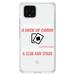 DistinctInk Clear Shockproof Hybrid Case for Google Pixel 4 (6.1 Screen) - TPU Bumper Acrylic Back Tempered Glass Screen Protector - Marriage is Like a Deck of Cards