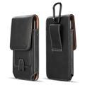 Luxmo Pouch for Samsung Galaxy S21+ Plus 6.7-inch (Vertical PU Leather Belt Holster Phone Carrying Case Holder with Inner Card Slots) - Black