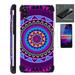 WORLD ACC Combat Guard Phone Case Compatible with TCL A2X + Screen Protector Brushed Metal Texture Hybrid Cover (Purple Orange Mandala)