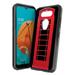 Capsule Case Compatible with LG K8X [Hybrid Gel Design Slim Thin Fit Soft Grip Black Case Protective Cover] for US Cellular LG K8X LMK300UM (Red Phone Booth)