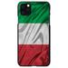 DistinctInk Case for iPhone 12/12 PRO (6.1 Screen) - Custom Ultra Slim Thin Hard Black Plastic Cover - Italian Flag Italy Waving Red White Green - Love of Italy