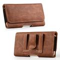 5.5 Phone Wallet Leather Pouch Case Horizontal Flip Cover Protective Holster Pouch [Belt Clip + Loops + ID /Credit Card Slot Holder] BROWN fit LG Stylo 4/ Stylo 3/ LG K10 / K20 Plus/ Lv3 /G6 /G5 /V30