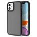 Insten Compatible with iPhone 12 Mini Case 5.4 inch Translucent Matte Hybrid Hard Back Flexible TPU Bumper Anti-Shatter Anti-shock Drop Protection Wireless Charging Black