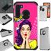 WORLD ACC Fusion Phone Case Compatible with Samsung Galaxy A21 + TEMPERED GLASS Hybrid TPU Phone Cover (WOW Girl)