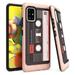 Capsule Case Compatible Galaxy A51 5G [Cute Women Girly Design Slim Thin Fit Soft Grip Carbon Protective Baby Pink Phone Case Cover] for Samsung Galaxy A51 5G SM-A516U (Cassette Tape)