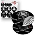 Decal Style Vinyl Skin Wrap 3 Pack for PopSockets Chrome Skull on Black (POPSOCKET NOT INCLUDED) by WraptorSkinz