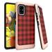 Capsule Case Compatible Galaxy A51 5G [Cute Women Girly Design Slim Thin Fit Soft Grip Carbon Protective Baby Pink Phone Case Cover] for Samsung Galaxy A51 5G SM-A516U (Lumberjack Plaid)