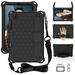 Galaxy Tab S6 Lite 10.5 Case P610 615 Case Allytech Silicone Impact-Resistant Kids Friendly With Shoulder Strap Kickstand Shockproof Case Cover for Samsung Galaxy S6 Lite 10.4 Black