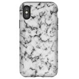 Screenflair Designer Case for iPhone X | XS | Lightweight | Dual-Layer | Drop Test Certified | Wireless Charging Compatible - Black White Marble Design