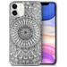 Case Yard iPhone-12-Mini Case Clear Soft & Flexible TPU Ultra Low Profile Slim Fit Thin Shockproof Transparent Bumper Protective Cover Drop Protective Cell Phone Cases (Floral Mandala)