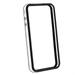2-Tone Bumper Case with Chrome Buttons for iPhone 4 / 4S - White/Black