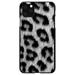 DistinctInk Case for iPhone 12 MINI (5.4 Screen) - Custom Ultra Slim Thin Hard Black Plastic Cover - Black White Snow Leopard Fur Print