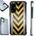 WORLD ACC Fusion Phone Case Compatible with Samsung Galaxy A51 4G Hybrid TPU Phone Cover (Yellow Arrow Crosshatch)