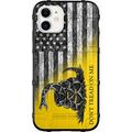 Rugged Shield Limited Edition Case Design by EGO Tactical for Apple iPhone 12 Mini (5.4 ) - Don t Tread on Me Flag on US Camo Sub. Flag Reversed