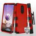 LG Stylo 5 Phone Case Hybrid Armor HOLSTER Combo [Three Layers] Kickstand with [Carrying Belt Swivel Clip] Protective Drop-Proof Rubber Silicone TPU Rugged Protective RED Cover for LG Stylo 5