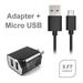 Alcatel Idol 3 -5.5 Accessory Kit 2 in 1 Quick Charge DUAL USB Wall Charger 2.1 AMP Adapter + 5 Feet USB Data Sync Charging Cable BLACK