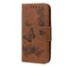iPhone 12 mini Case Wallet Allytech Slim Fit PU Leather Butterfly Embossed Folding Stand Folio Flip Shockproof Card Slots Wallet Case Cover for Apple iPhone 12 Mini 5.4-Inch Brown