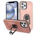 Apple iPhone 12 Pro Max /6.7 Phone Case Hybrid Dual Layers Armor Rugged Shockproof for Car Magnetic Mount with Beers Bottle Opener & Ring Holder Kickstand Cover [ROSE GOLD] for iPhone 12 PRO MAX