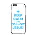 DistinctInk Case for iPhone 6 / 6S (4.7 Screen) - Custom Ultra Slim Thin Hard Black Plastic Cover - Keep Calm and Follow Jesus - Show Your Love of Christ