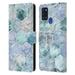Micklyn Le Feuvre Marble Patterns Ice Blue And Jade Stone And Hexagon Tiles Leather Book Wallet Case Cover Compatible with Samsung Galaxy A21s (2020)