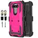 Value Pack ! for LG Aristo 5 Plus K31 Phoenix 5 Risio 4 Fortune 3 Holster Phone Case 360Â° Cover Screen Protector Clip Kickstand Holster Hybrid Shock Bumper (Pink)
