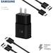 OEM Adaptive Fast Wall Charger for Samsung Galaxy Tab S3 9.7 Bundled with 2x Type C/USB-C Cables 4 Feet - Black