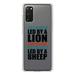 DistinctInk Clear Shockproof Hybrid Case for Galaxy S20 ULTRA / 5G (6.9 Screen) - TPU Bumper Acrylic Back Tempered Glass Screen Protector - Sheep Led By Lion Defeat Lions Led By Sheep