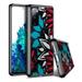Capsule Case Compatible with Galaxy S20 FE [Cute Slim Heavy Duty Men Women Girly Design Protective Black Phone Case Cover ] for Samsung Galaxy S20 Fan Edition 5G & 4G (Abstract Flower)