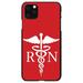 DistinctInk Case for iPhone 12 Pro MAX (6.7 Screen) - Custom Ultra Slim Thin Hard Black Plastic Cover - RN Registered Nurse Symbol - Show Your Support for Nurses