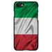 DistinctInk Case for iPhone 7 / 8 / SE (2020 Model) (4.7 Screen) - Custom Ultra Slim Thin Hard Black Plastic Cover - Italian Flag Italy Waving Red White Green - Love of Italy