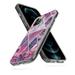 Elegant Choise for iPhone 12/Pro/Pro Max Case Crystal Marble Luxury Case Shock-Absorbing Anti-Scratch Shockproof Rugged Amor Bumper Case with Hard Polycarbonate + Flexible Polymer Frame
