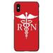 DistinctInk Case for iPhone X / XS (5.8 Screen) - Custom Ultra Slim Thin Hard Black Plastic Cover - RN Registered Nurse Symbol - Show Your Support for Nurses