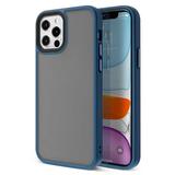 Insten Case Compatible With iPhone 12 Pro & iPhone 12 Case 6.1 inch Translucent Matte Hybrid Hard Back Flexible TPU Bumper Anti-Shatter Anti-shock Drop Protection Wireless Charging Navy Blue