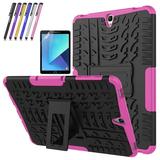 Goldcherry For Galaxy Tab S3 9.7 T820 Tablet Case Hybrid Armor with Stand Detachable Dual Layer Protective Shell Hard Back Cover for Samsung Galaxy Tab S3 9.7 Inch 2017 Tablet SM-T820/T825(Pink)