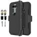 Value Pack ! for LG Aristo 5 Plus K31 Phoenix 5 Risio 4 Fortune 3 Holster Phone Case 360Â° Cover Screen Protector Clip Kickstand Holster Hybrid Shock Bumper (Black)