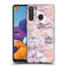 Micklyn Le Feuvre Marble Patterns Rose Quartz And Amethyst Stone And Hexagon Tile Soft Gel Case Compatible with Samsung Galaxy A21 (2020)
