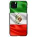 DistinctInk Case for iPhone 12 MINI (5.4 Screen) - Custom Ultra Slim Thin Hard Black Plastic Cover - Red White Green Mexican Flag Mexico