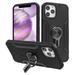 Apple iPhone 12 PRO MAX /6.7 Ring Stand Hybrid Rugged Heavy Duty Armor 2 layers with Car Air Vent Grip Rotation Ring Holder fit Magnetic Car Mount [Black] Phone Cover Fit iPhone 12 Pro Max