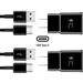 Wall Charger Adaptive Fast Charger Kit Travel Charging Adapter+Type-C USB Cables for Samsung Galaxy Xcover FieldPro (2 Pack) - Black (US Version with Warranty)