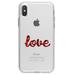 DistinctInk Clear Shockproof Hybrid Case for iPhone X / XS (5.8 Screen) - TPU Bumper Acrylic Back Tempered Glass Screen Protector - Buffalo Love - Red Black Plaid