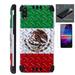 WORLD ACC Combat Guard Phone Case Compatible with TCL A2X + Screen Protector Brushed Metal Texture Hybrid Cover (Mexico Flag Crosshatch)