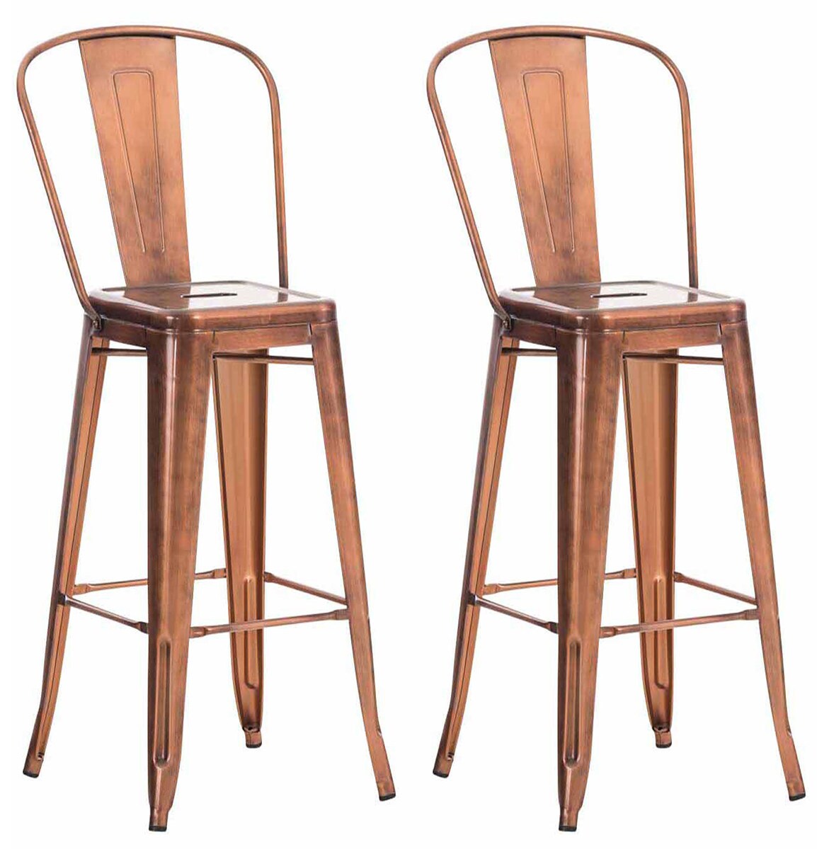 CLP 2er Set Barhocker Aiden Metall kupfer Image
