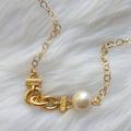 Coach Jewelry | Coach Link Chain Pearl Gold Plated Necklac | Color: Gold/White | Size: 18"