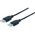 Manhattan Hi-Speed USB A Cable - USB 2.0 Type-A Male to Type-A Male 480 Mbps 10 ft. Black