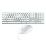 APPLE Wired Keyboard MB110LL/A A1243 & Mighty Mouse MB112LL/A A1152 Set Pre-Owned: Like New