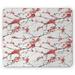 Nature Mouse Pad Illustration of Sakura Branches Windy April Weather in Japanese Painting Style Art Rectangle Non-Slip Rubber Mousepad Coral Black by Ambesonne