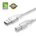 USB 2.0 Cable - A-Male to B-Male for Canon Color imageCLASS Printer (Specific Models Only) - 6 FT /CLEAR