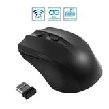 2.4G Wireless Mouse Nano USB Receiver Portable USB Cordless Optical Mice Ergonomic Mouse with 4 Button Keys Compatible Computer Laptop Tablet Mac MacBook Chromebook Gaming Travel Black