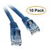 eDragon Cat5e Blue Ethernet Patch Cable Snagless/Molded Boot 7 Feet 10 Pack